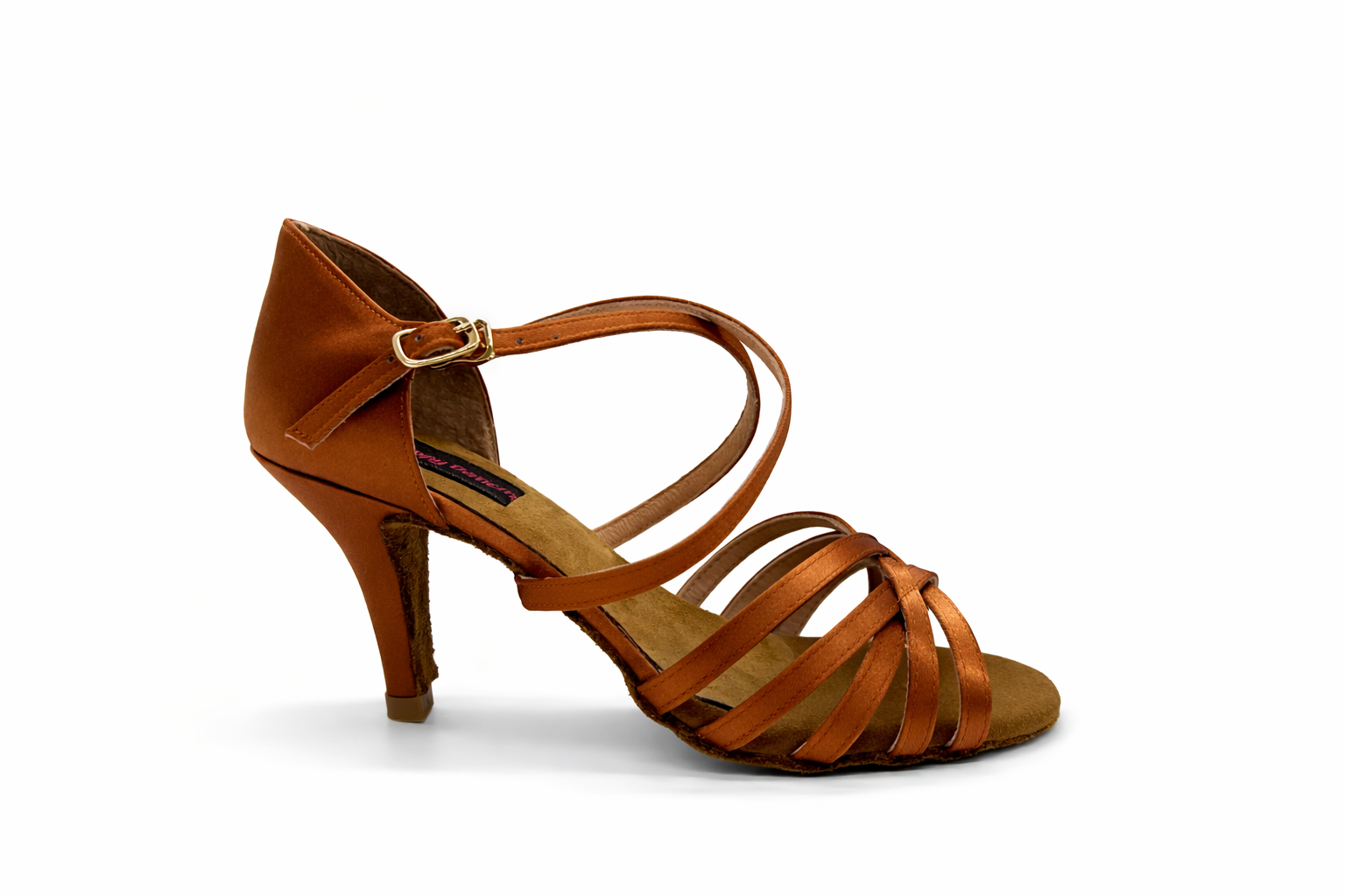 B4DC2C15-8581-4990-B0D2-203FE2AA8423 Nadia – Sandali da Ballo in Raso Bronzo con Tacco Elegante e Cinturino Incrociato - immagine 1