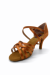 Nadia – Sandali da Ballo in Raso Bronzo con Tacco Elegante e Cinturino Incrociato - immagine 2