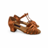 Art 1500 – Sandalo da ballo bambina in raso bronzo con tacco rocchetto 3,5 cm - immagine 2